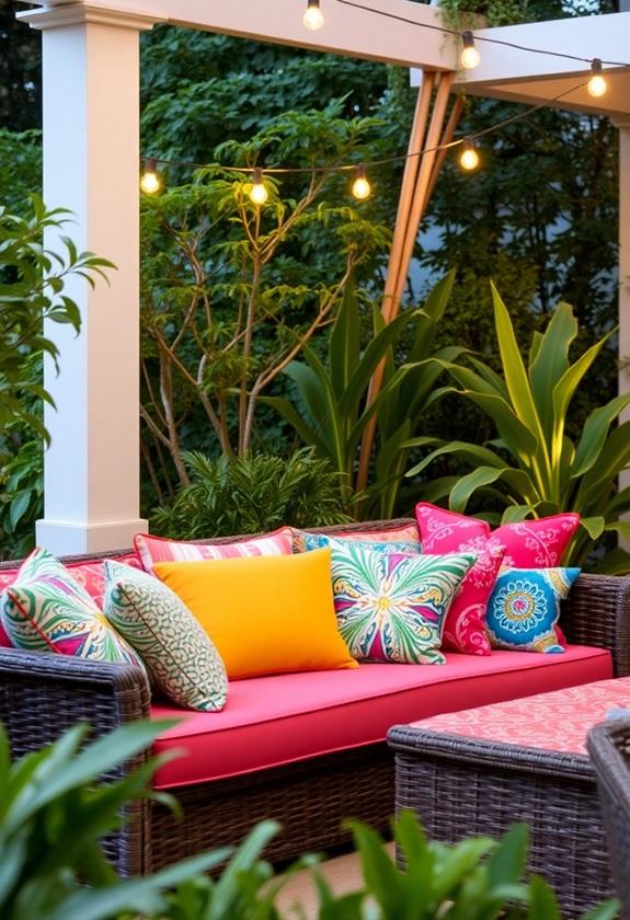 vibrant patio cushion decor