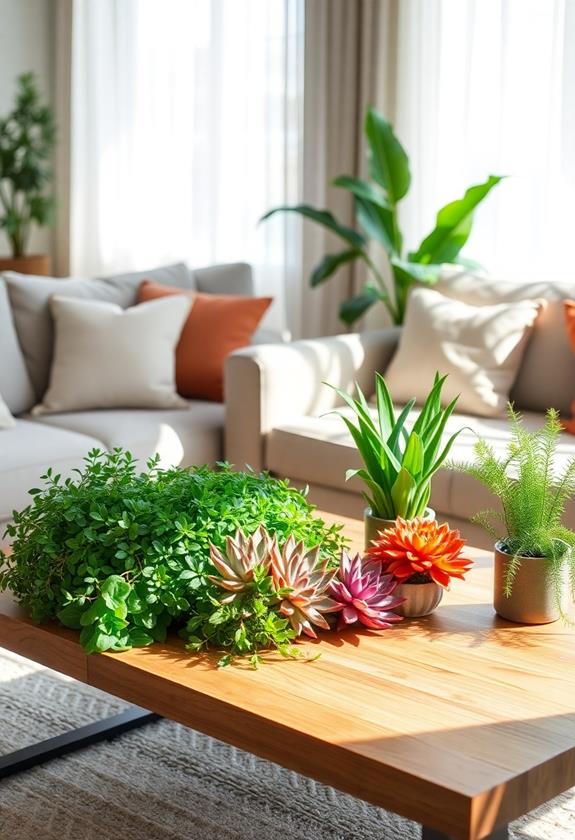 vibrant plants and succulents