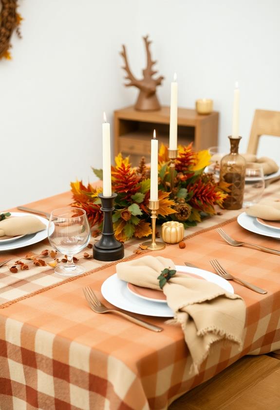 warm checkered textiles