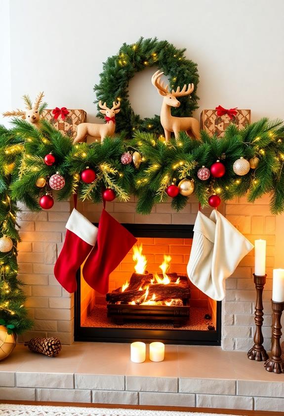 warm seasonal mantel accents