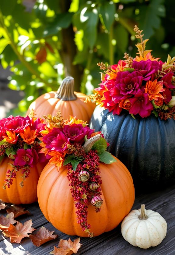 whimsical floral pumpkin decor