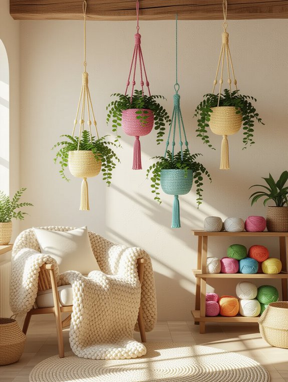 adorable crochet plant hangers
