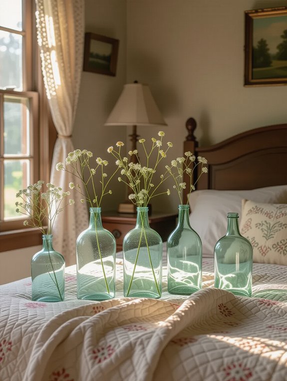 antique bottles as vases
