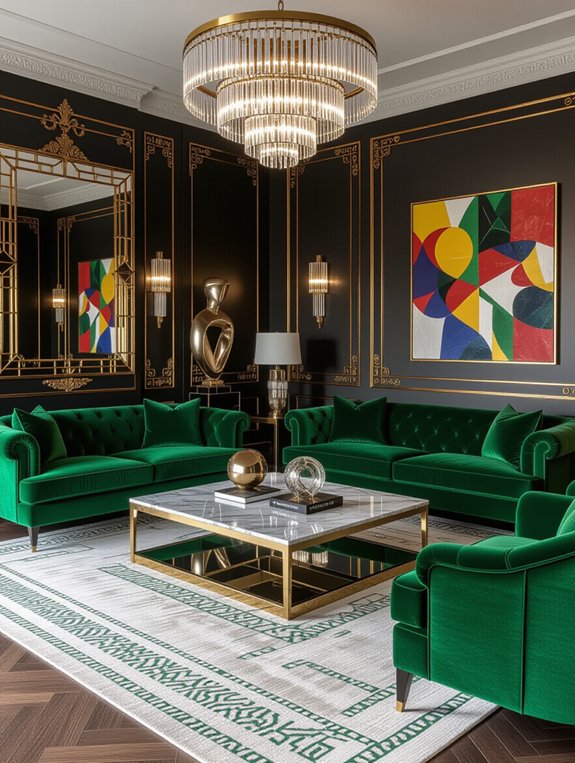 art deco living room elegance