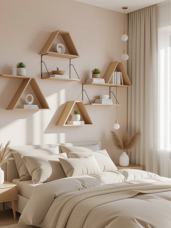 artistic geometric shelf designs