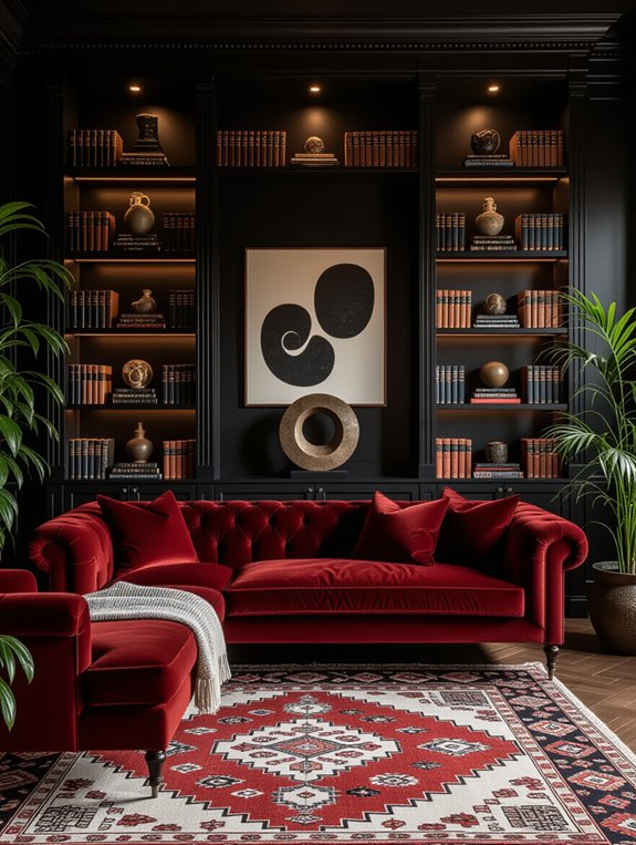 artistic shelving enhances aesthetics