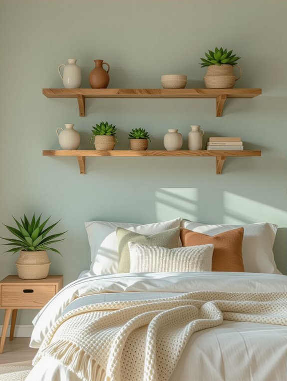 artistic wall mounted shelves enhance
