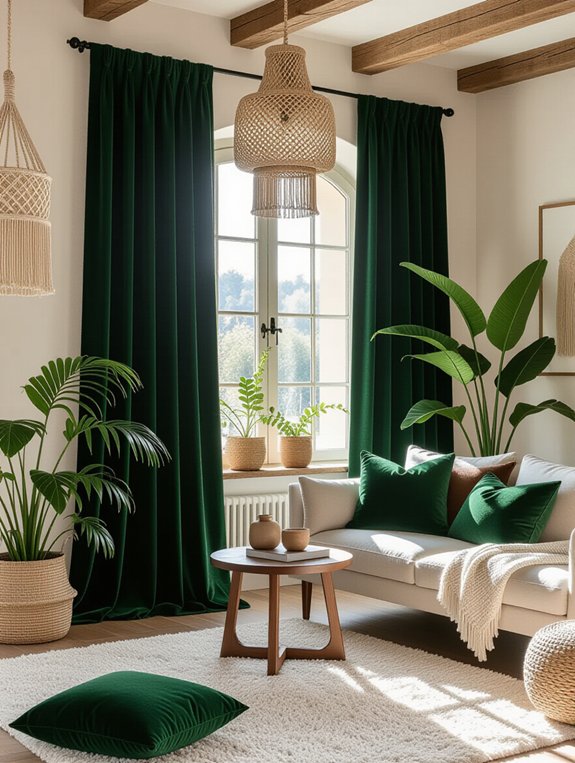 bohemian macrame living room accents