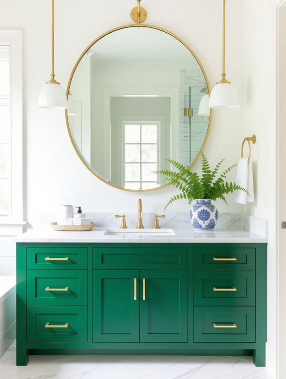 bold colorful bathroom vanity