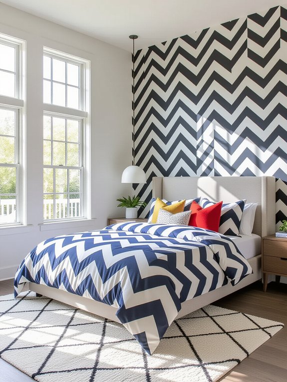 bold geometric bedroom decor