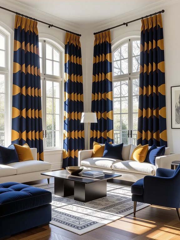 bold geometric curtain statement