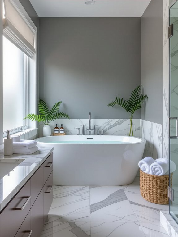 bold grey bathroom accents
