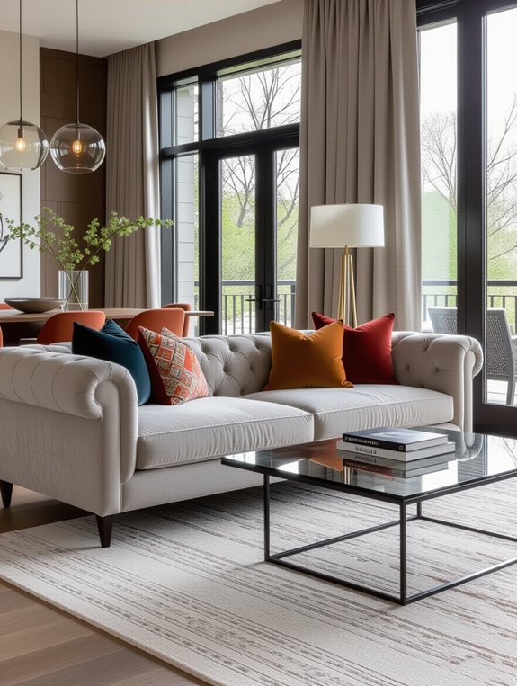 bold sofa as centerpiece