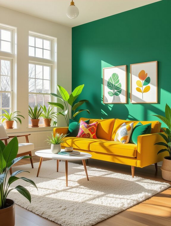 bold vibrant accent wall