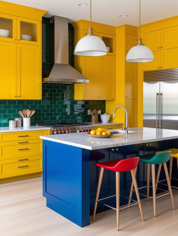 bold vibrant kitchen designs