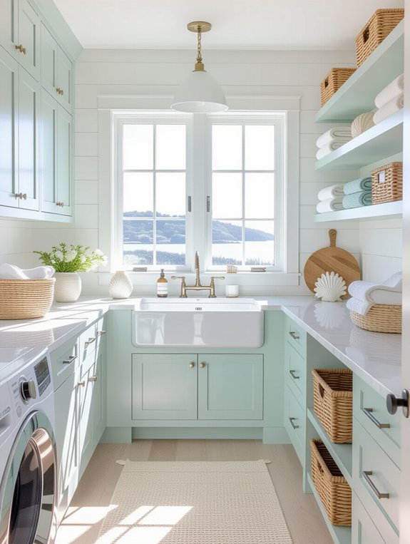 bright airy coastal laundry