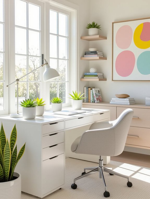 bright airy creative workspace
