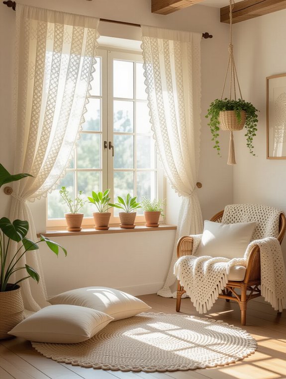 charming textured crochet curtains