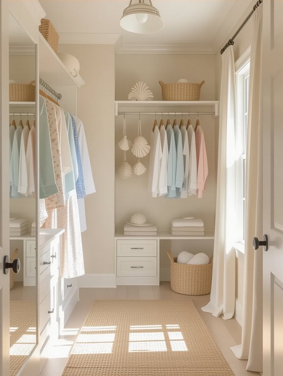 coastal inspired closet decor