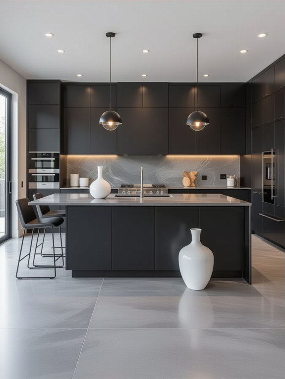 cohesive monochromatic kitchen design