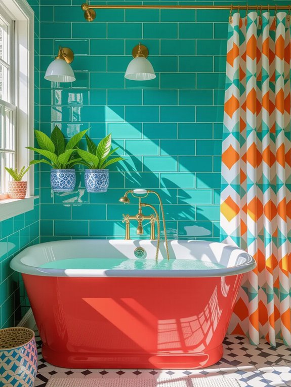 colorful bathroom transformation ideas