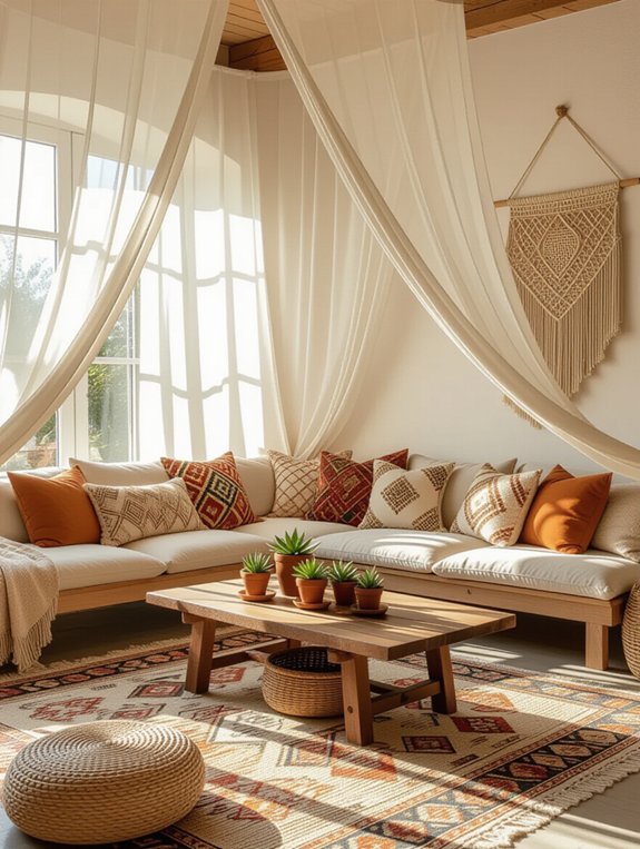 colorful bohemian canopy decor
