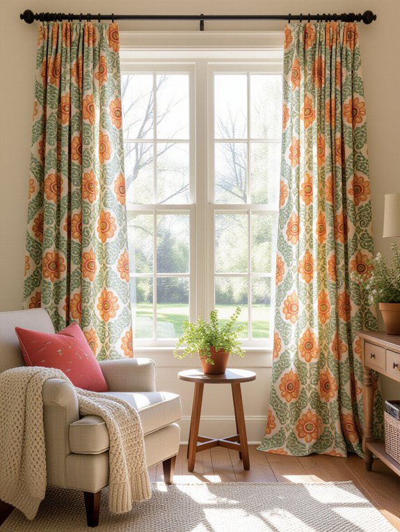 colorful curtains enhance decor