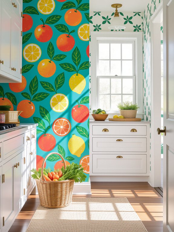 colorful pantry door transformation