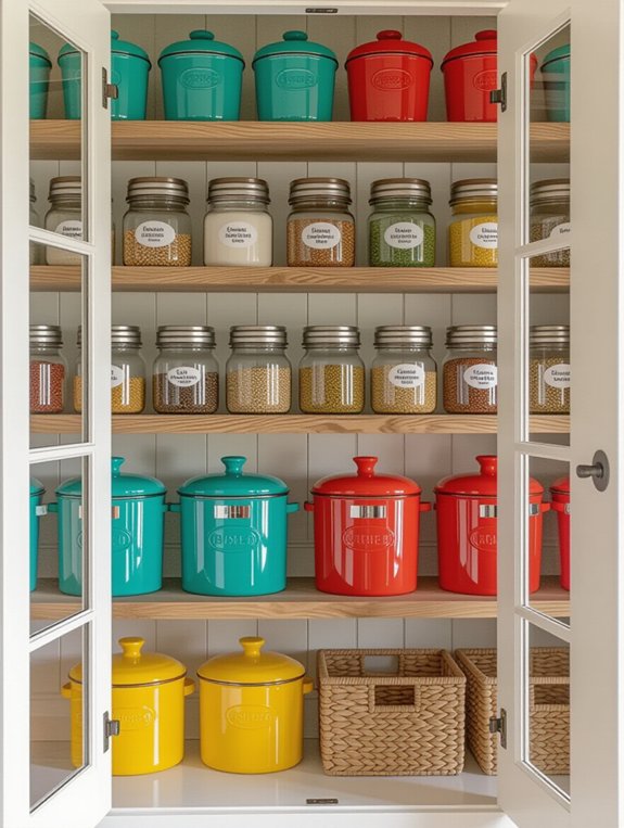 colorful pantry organization containers