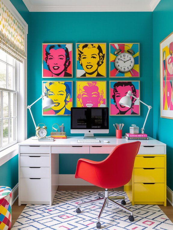 colorful pop art workspace