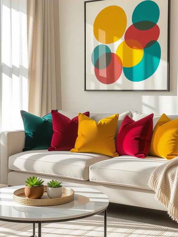 colorful throw pillow tips