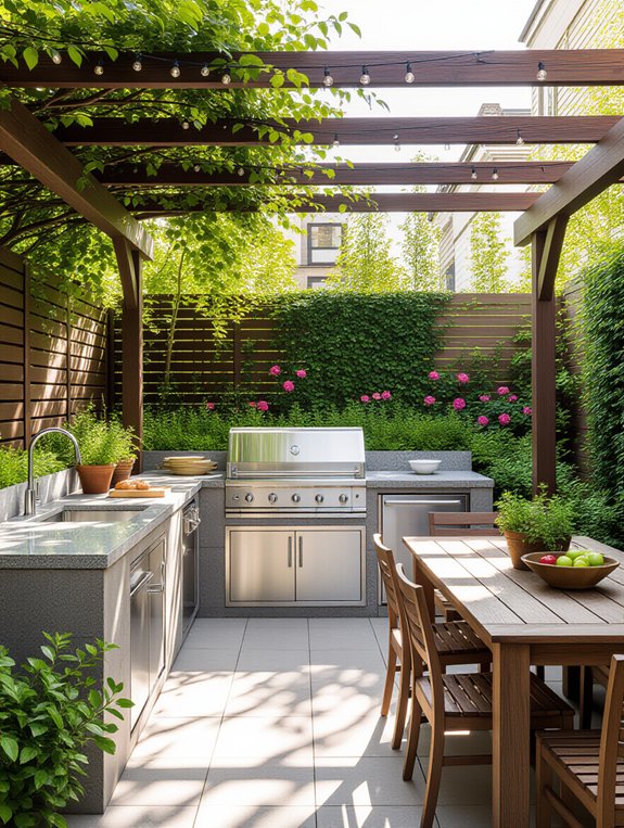 compact functional outdoor kitchen