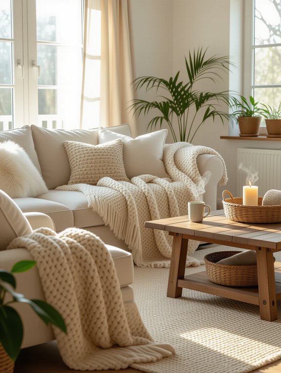 cozy blankets and throws