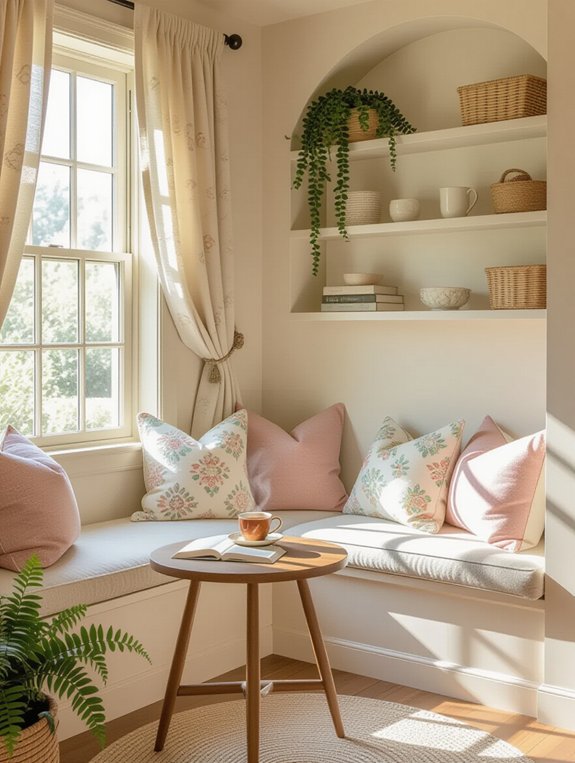 cozy built in seating nook