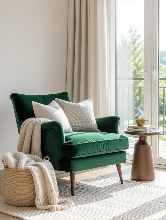 cozy chair with blankets