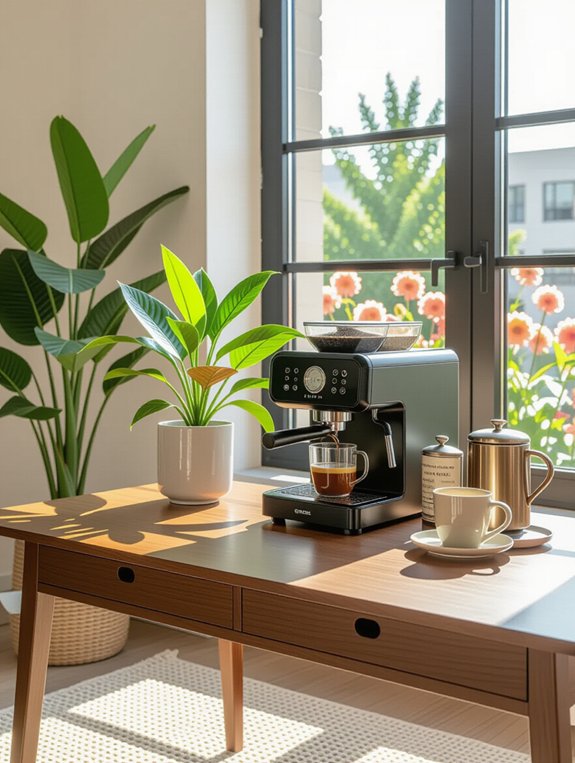 cozy coffee tea station