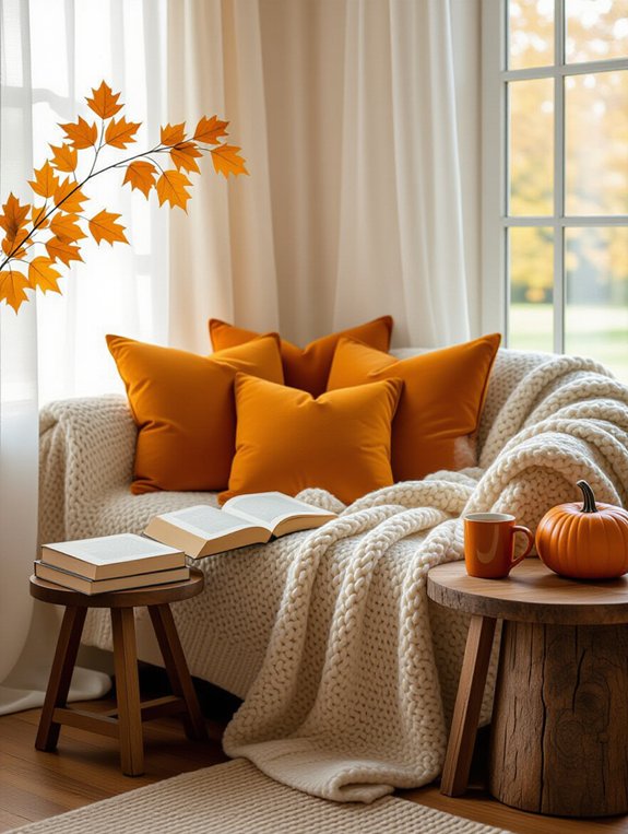 cozy fall reading nook