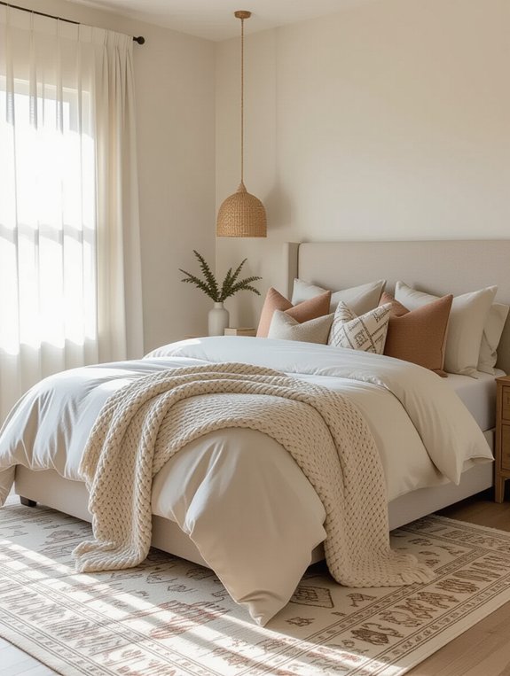 cozy layered textile arrangement