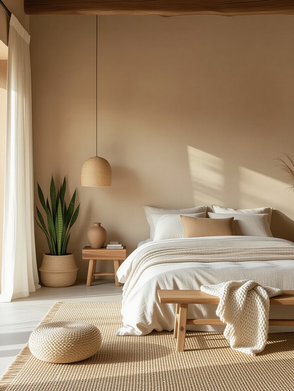 cozy minimalist earthy bedroom