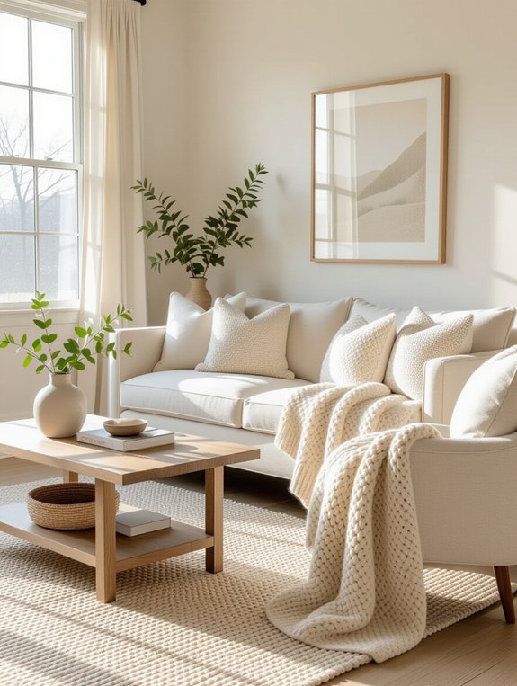 cozy office with soft textures