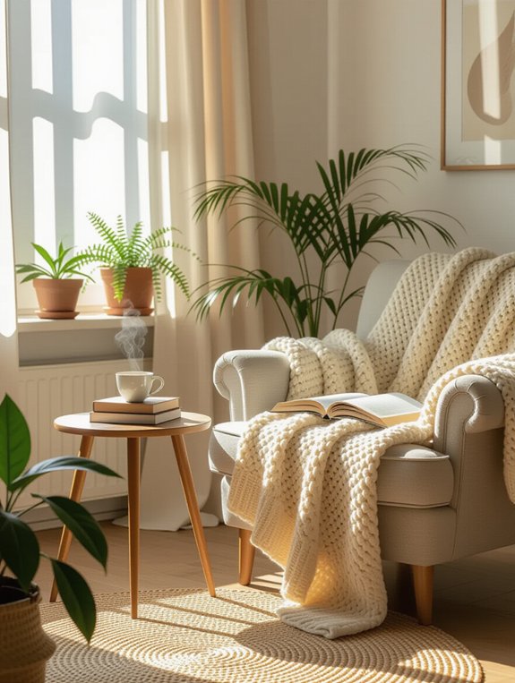 cozy reading corner setup