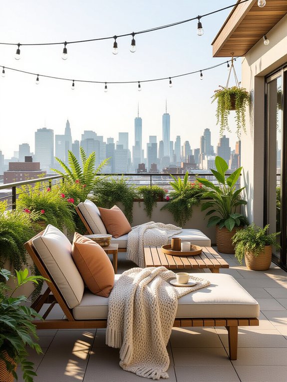 cozy rooftop lounge oasis