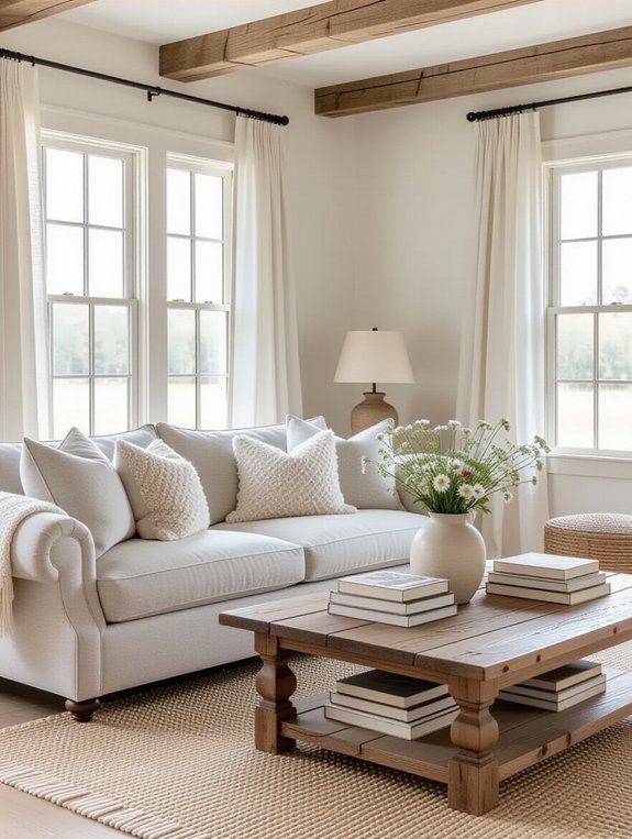 cozy rustic farmhouse living room