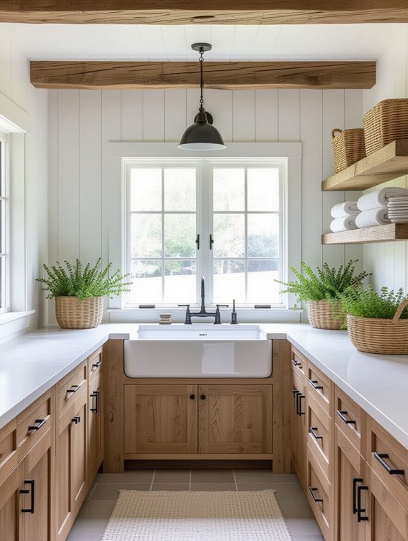 cozy rustic laundry design