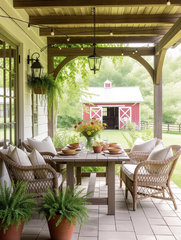 cozy rustic patio retreat