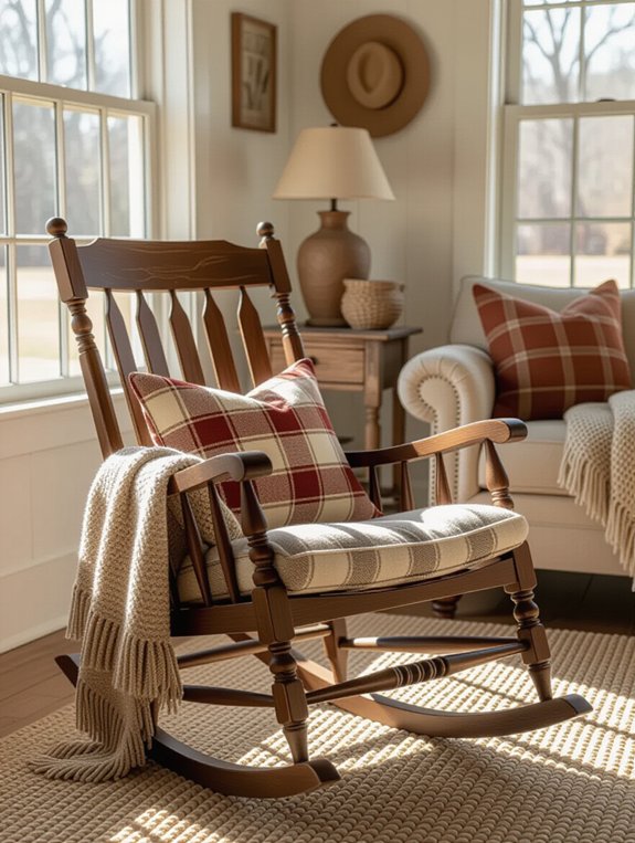 cozy rustic rocking chair