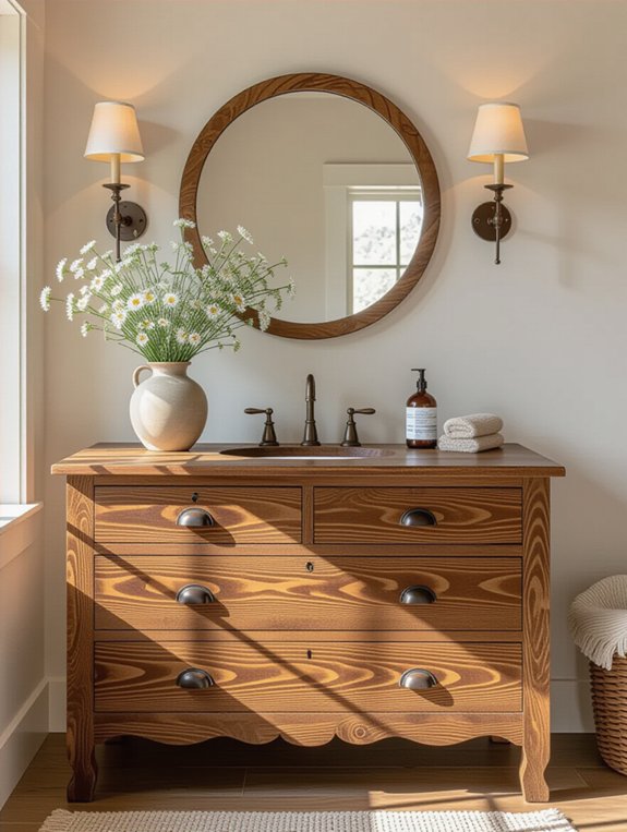 cozy rustic wood vanities