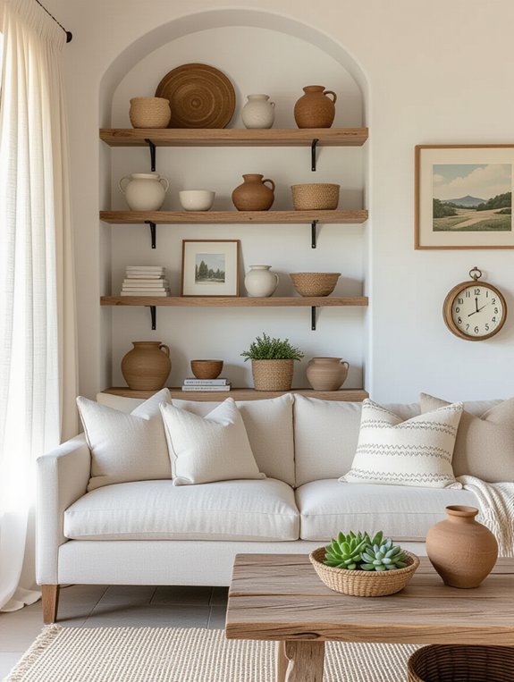 curated personal open shelving