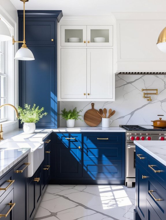 dynamic two tone cabinetry design