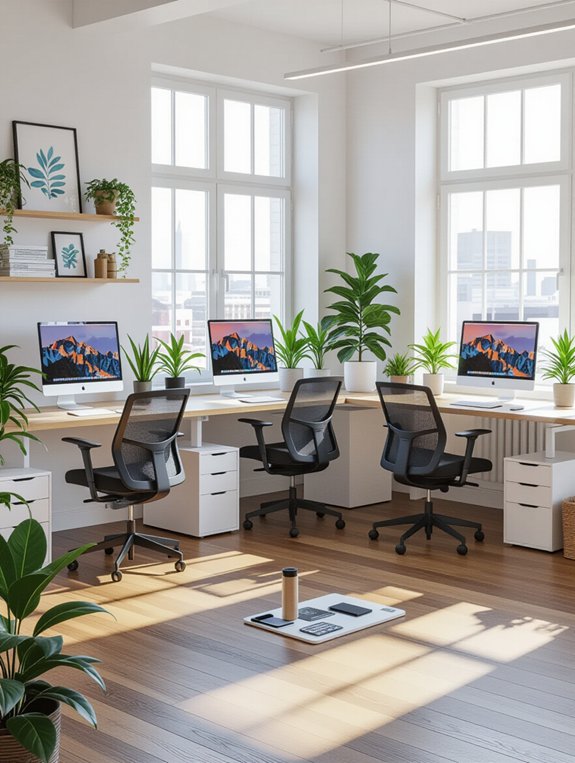 dynamic workspace with standing desks